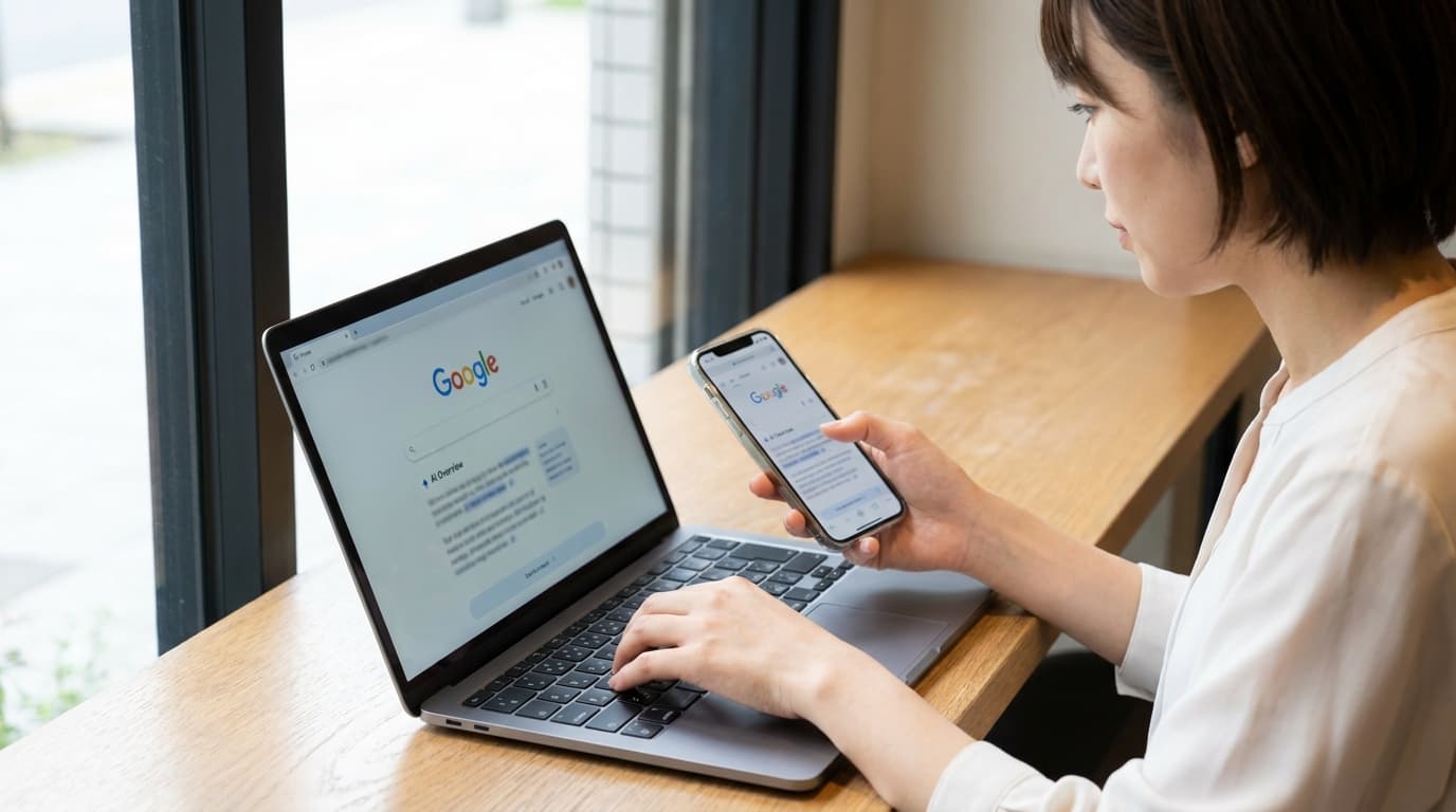 GoogleのAIモード切り替え方法まとめ|PC・スマホ別手順